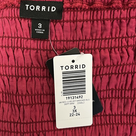 Torrid Red Velvet Smocked Top - Picture 12 of 14